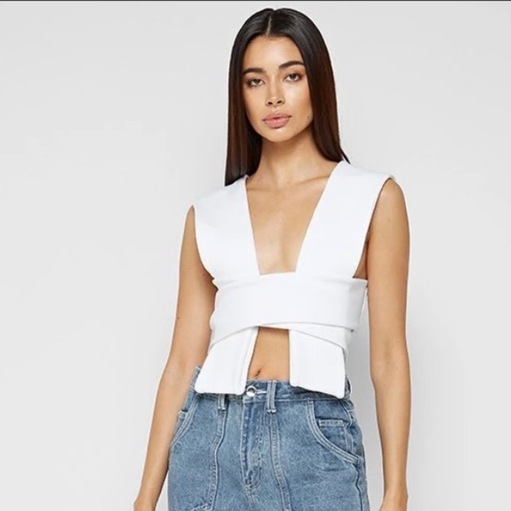 Brand New Multi Way Ribbed Crop Top
